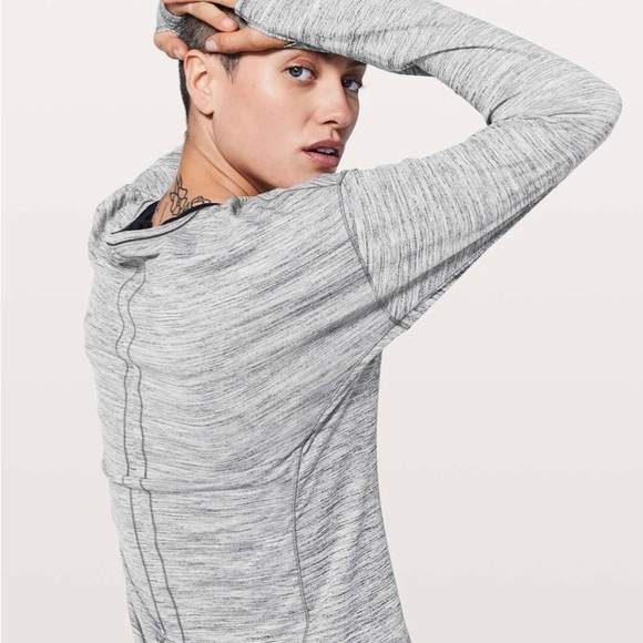 Lululemon Sweat Embrace Long Sleeve - Space Dye Camo Seal Grey Deep Coal - Picture 4 of 12